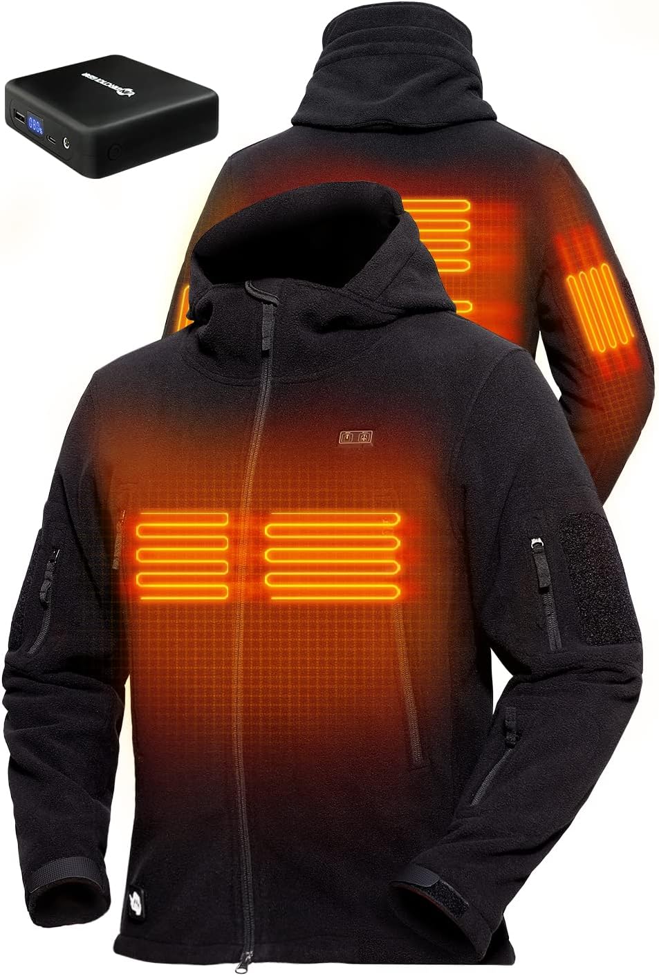 Heated Jacket with 12V 16000mAh Battery Pack, Polar Fleece Coat for Men Women, F...