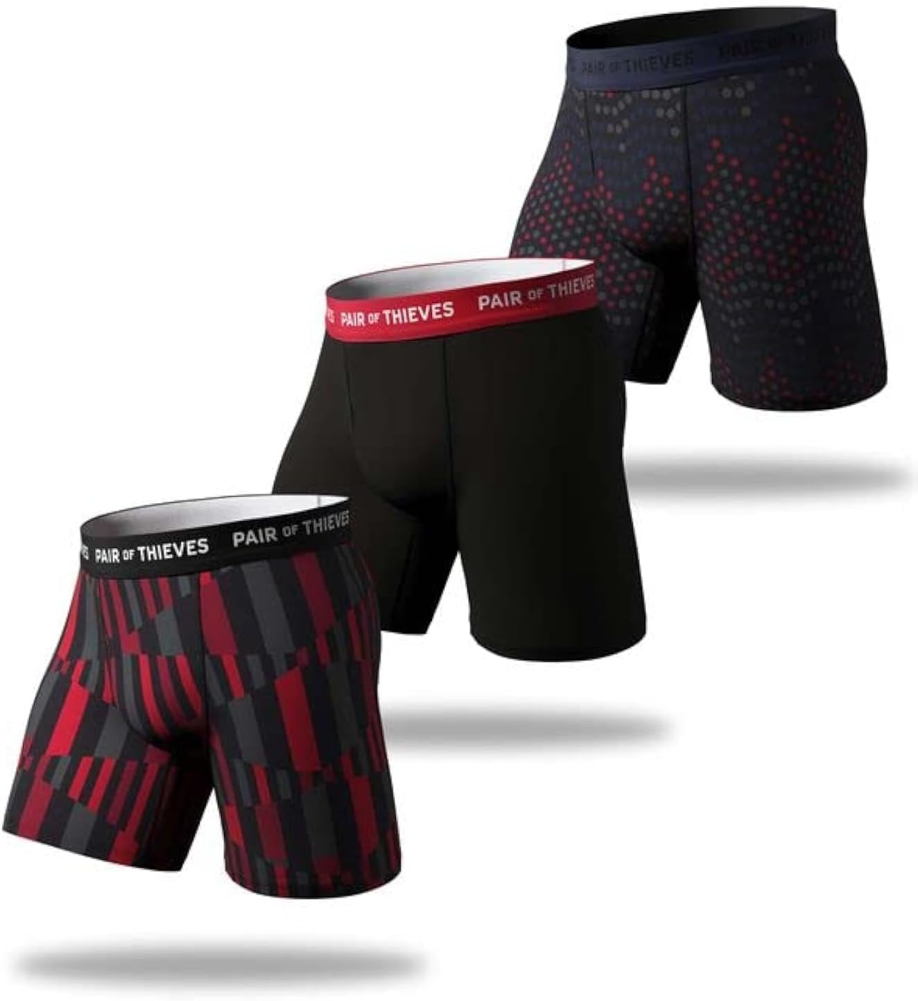 Pair of Thieves Super Fit Long Boxer Briefs for Men - Ultra Soft, Breathable, Qu...