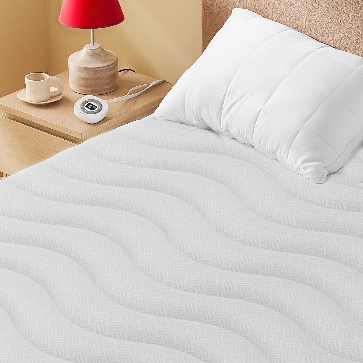 Bedsure Heated Mattress Pad Queen - Bed Warmer with Memory & Preheat Functions,...