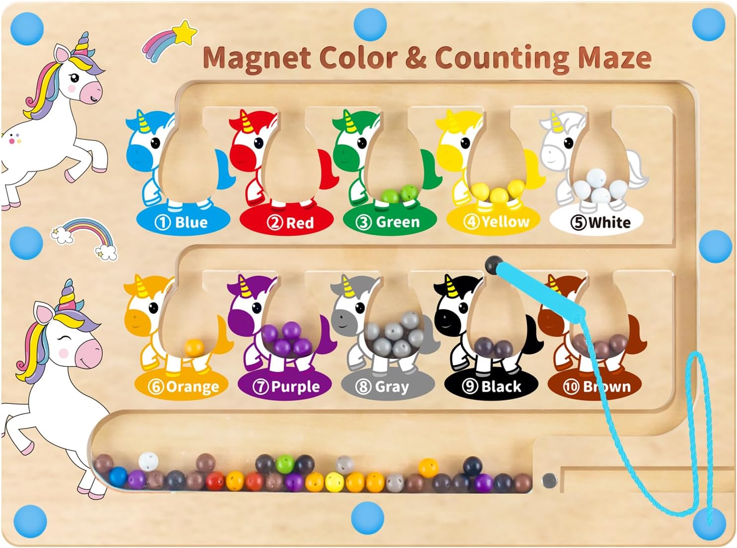 Magnetic Color and Number Maze,Uniorn Gifts for Girls,Montessori Toys for 2 3 4...