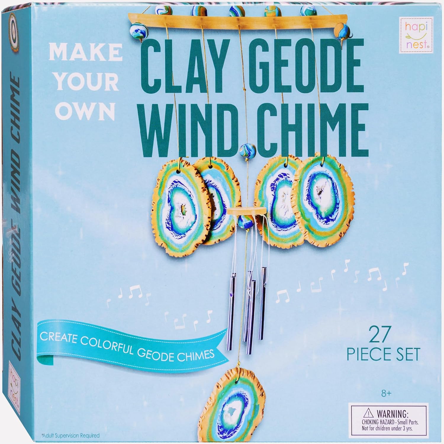Hapinest Make Your Own Clay Geode Wind Chime Craft Kit for Kids Girls Teens, DIY...