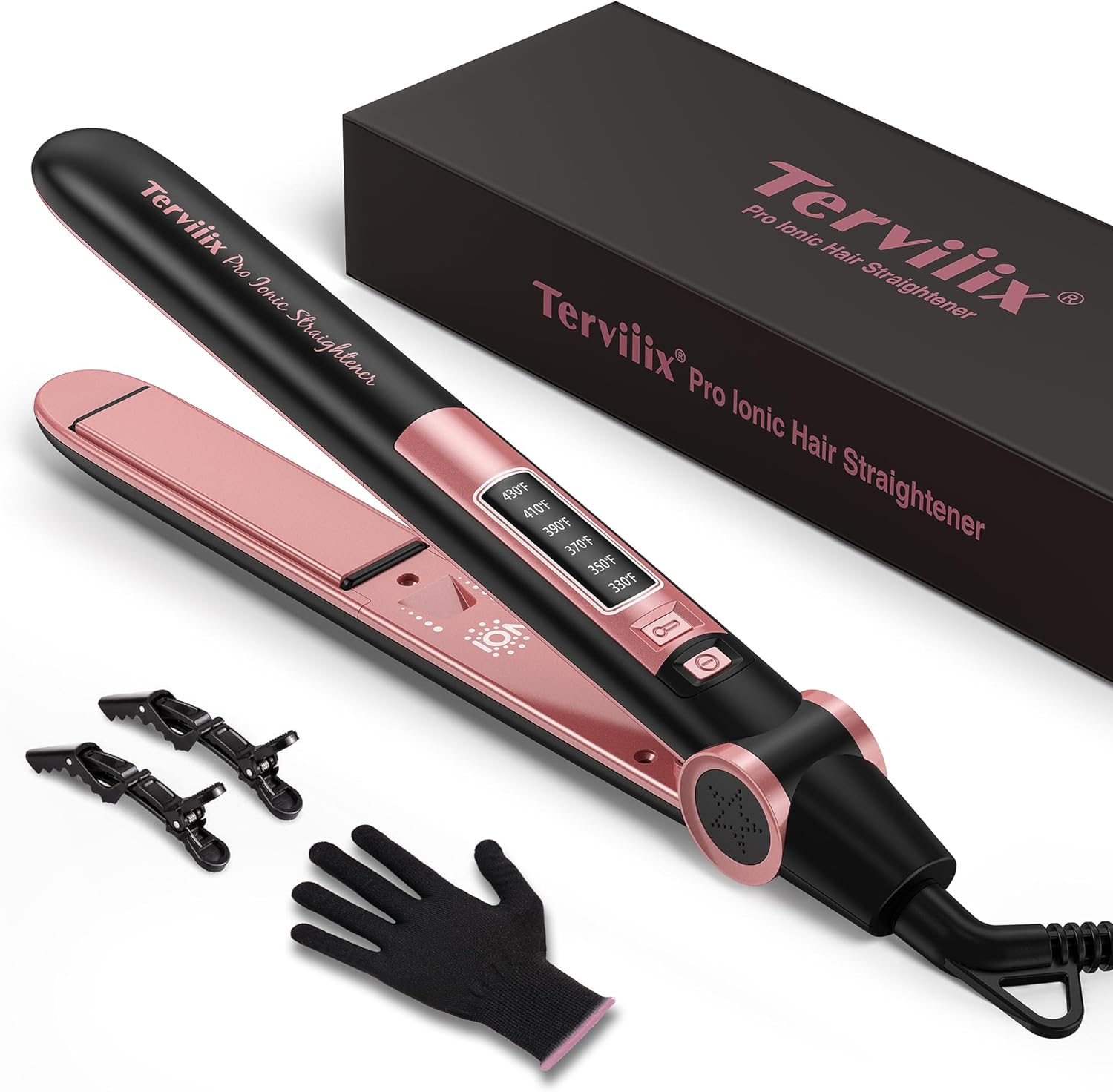 Terviiix Salon Flat Iron Hair Straighteners Creates Silky Smooth Hair Instantly,...