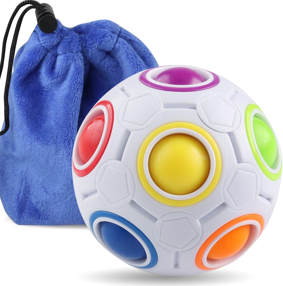 Coogam Rainbow Puzzle Ball with Pouch Color-Matching Puzzle Game Toy Stress Reli...