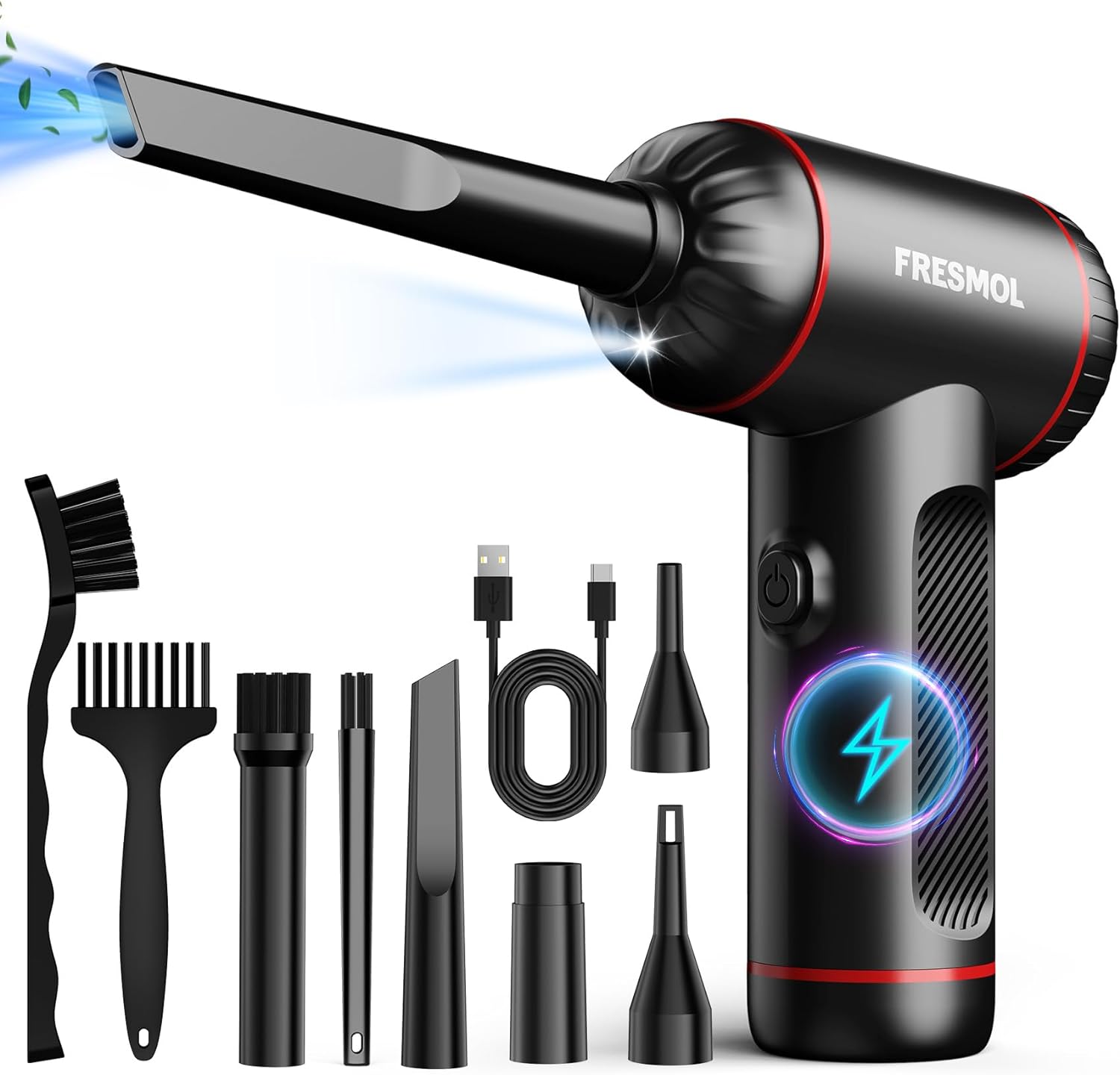 Compressed Air Duster,3 Gear Adjustable 100000RPM Electric Air Duster, Rechargea...