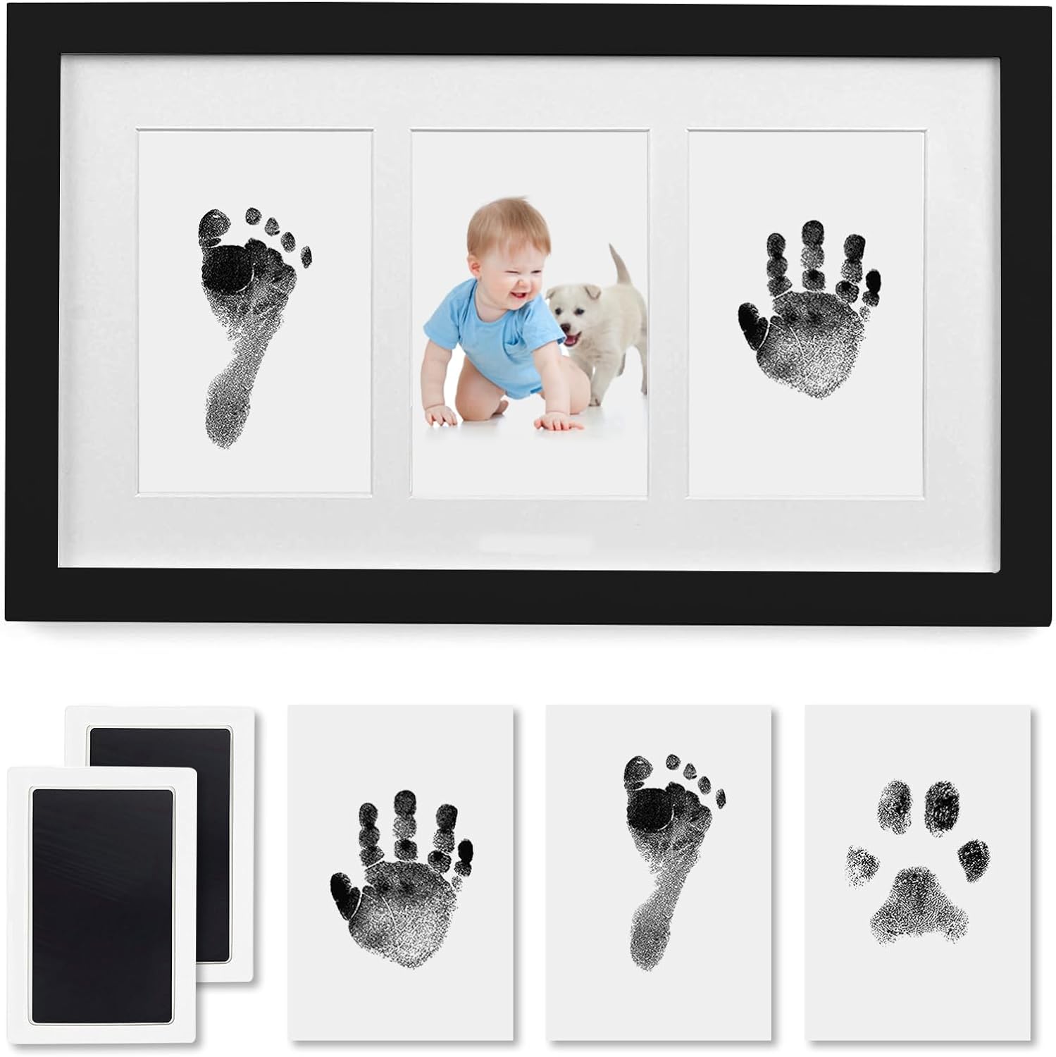 PewinGo Baby Handprint and Footprint Kit,Baby Framed Photo Kit with 100% Clean-T...