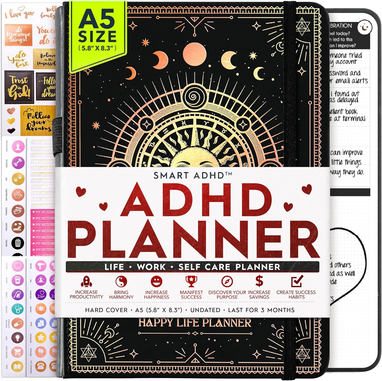 Adhd Daily Planner - A Self Care Personal Gratitude Journal to Increase Producti...