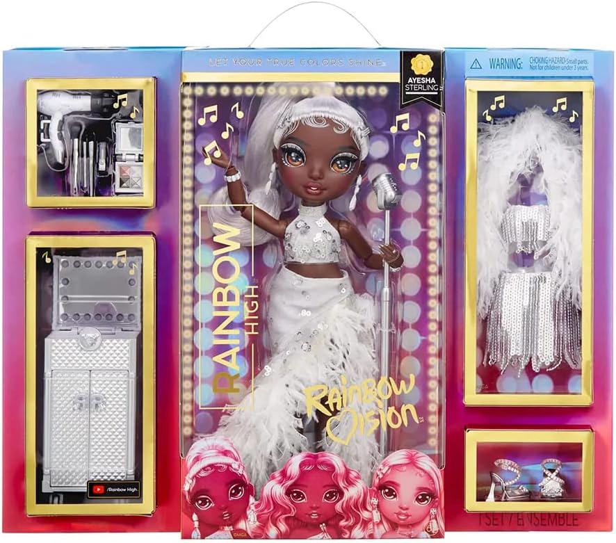 Rainbow High Rainbow Vision Rainbow Divas- Ayesha Sterling (Silver) Posable Fash...