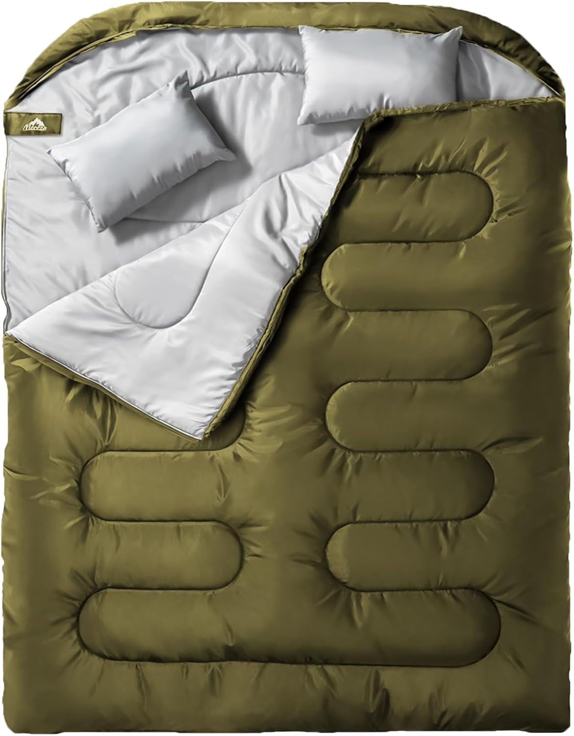 MEREZA Double Sleeping Bag for Adults Mens with Pillow, XL Queen Size Two Person...