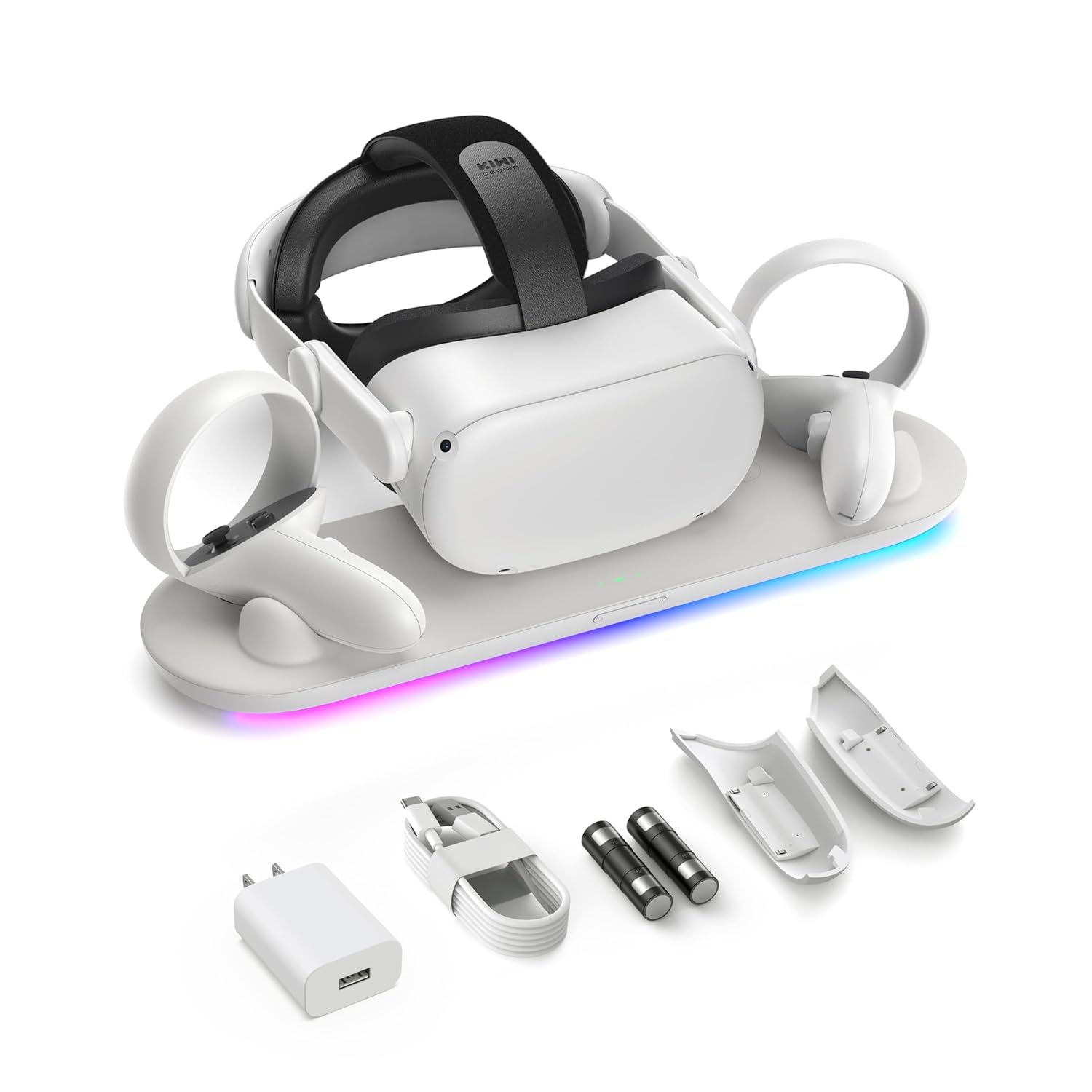 KIWI design Charging Dock for Oculus Quest 2, Magnetic Charging Station for Meta...