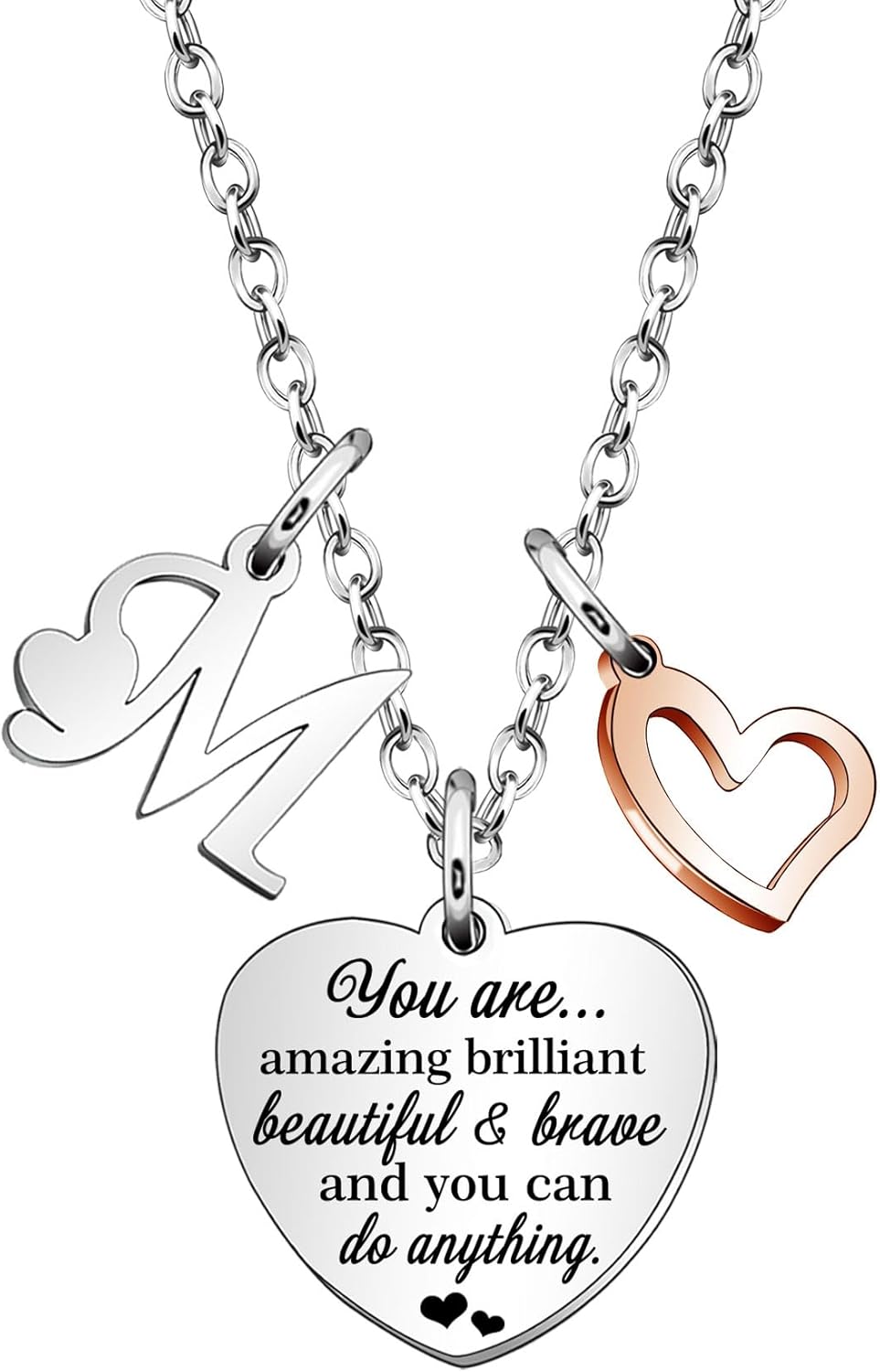 KENYG Necklace Gift for Boys Girls Heart Shape Pendant Necklaces With 26 Initial...