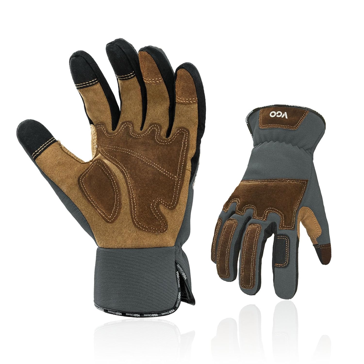 Vgo... Gardening Gloves Touchscreen Thornproof, Men Utility Work Gloves in Pig L...