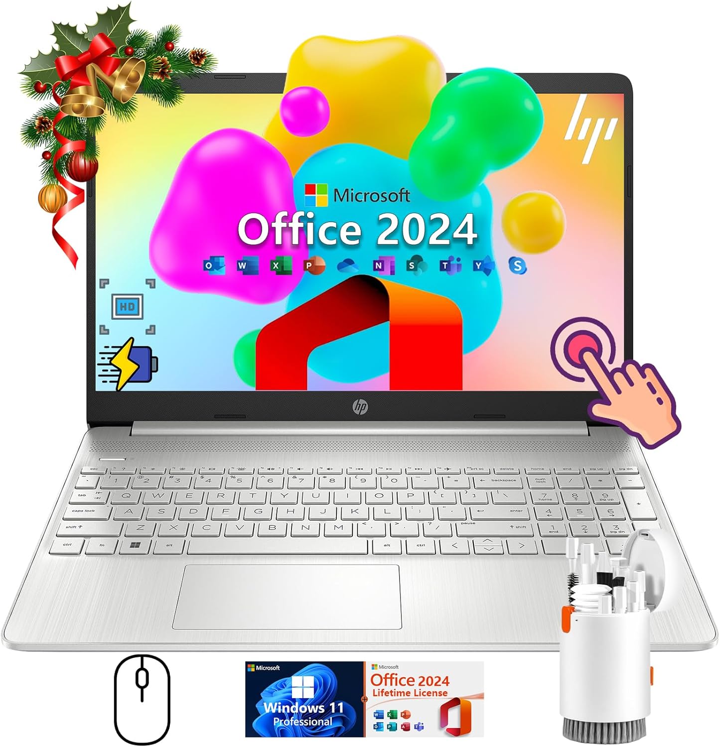 HP Flagship Touchscreen Laptop Computer - Win 11 Pro • 2024 Office Lifetime • 15...