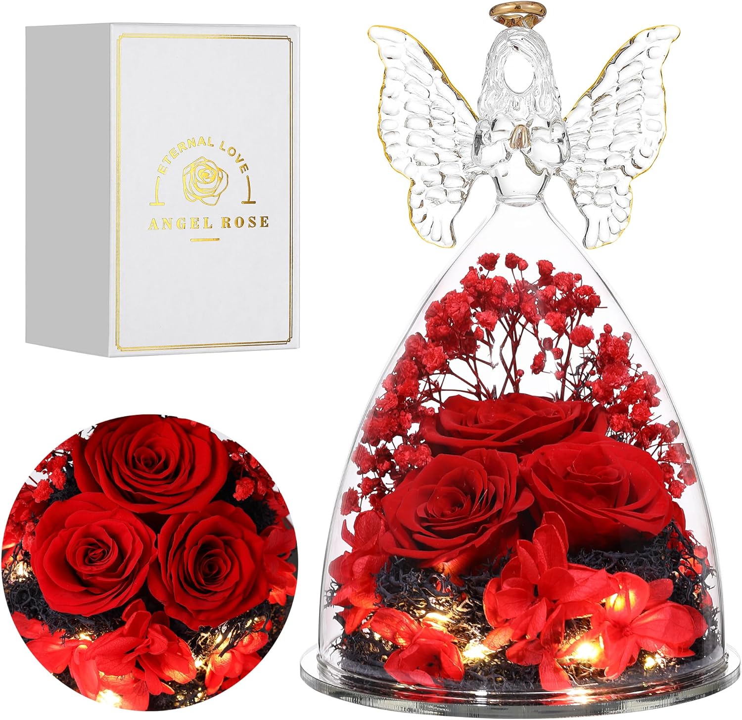 Ocosy Mothers Day Rose Gifts for Mom, Large Angel Rose Gifts for Women, Forever...