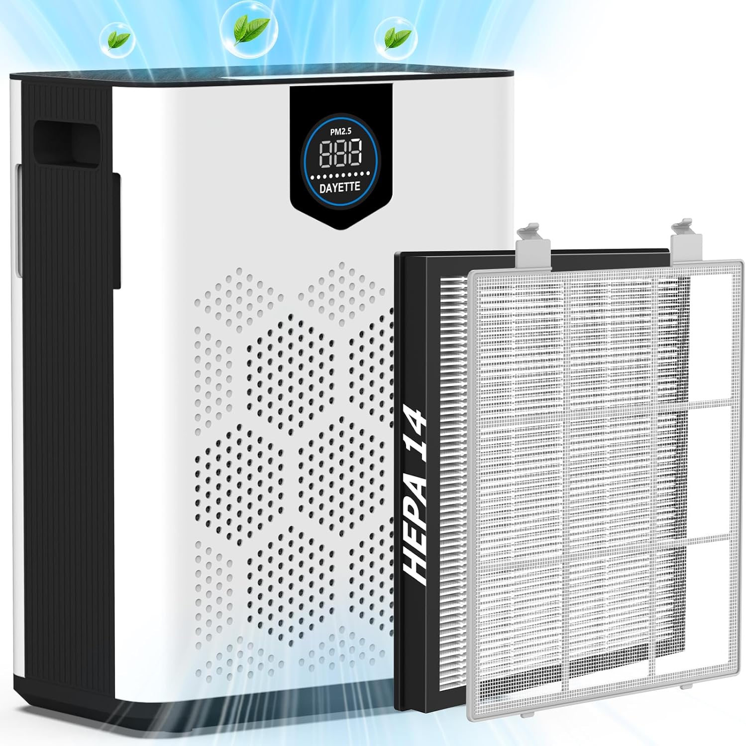 Air Purifiers for Home Large Room, H14 Hepa filter with Washable PreFilters, Air...