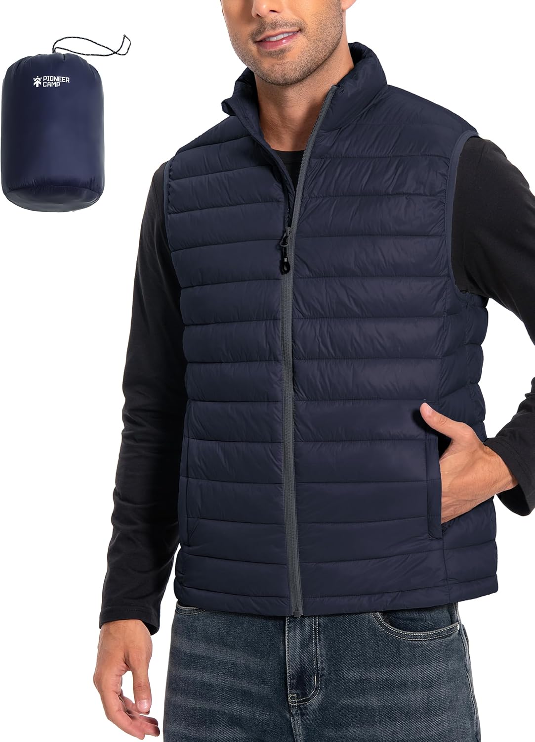 Pioneer Camp Men's Lightweight Puffer Vest Packable Water-Repellent Warm Quilted...