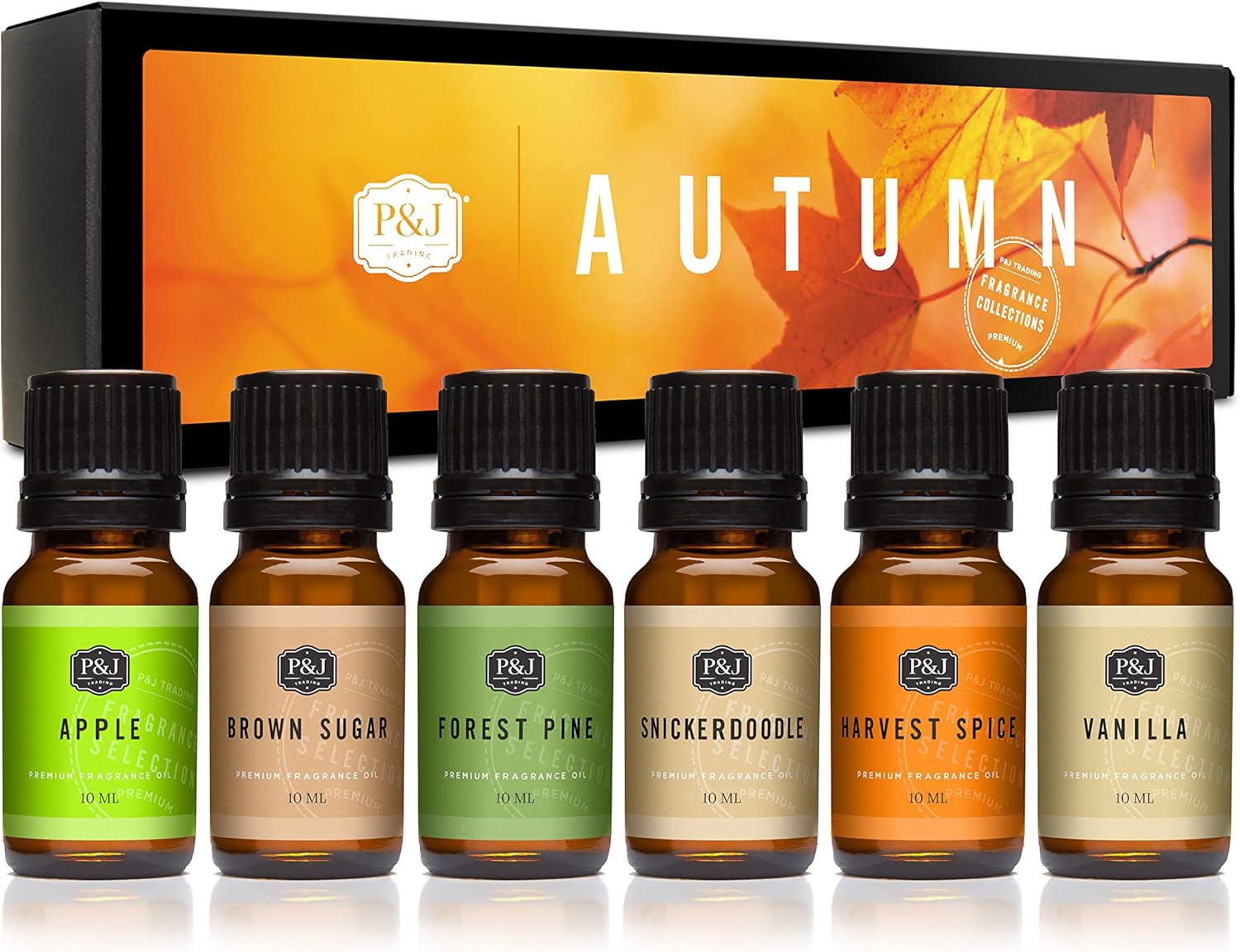 P&J Fragrance Oil Autumn Set | Brown Sugar, Apple, Harvest Spice, Vanilla, Fores...