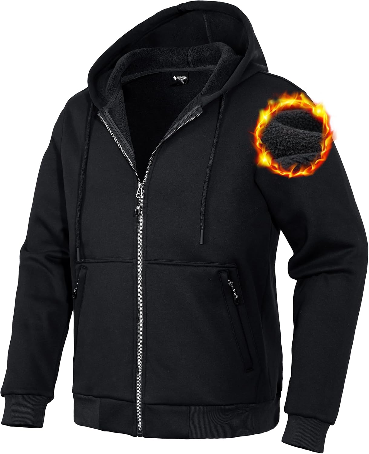 Pioneer Camp Zip Up Hoodie Men Fleece Lined with Zipper Pocket Heavyweight Hoode...