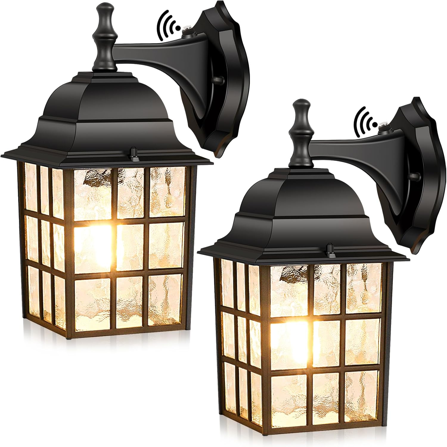Brightever 2-Pack Dusk to Dawn Outdoor Wall Lantern, Exterior Light Fixtures Wal...