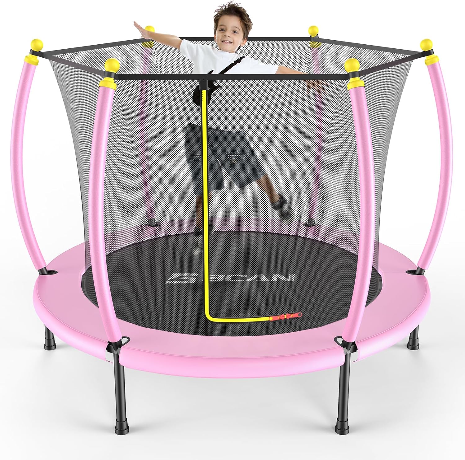 BCAN 60''/55" Mini Trampoline for Ages 1 to 8 Kid, 5FT Toddler Trampoline - Indo...