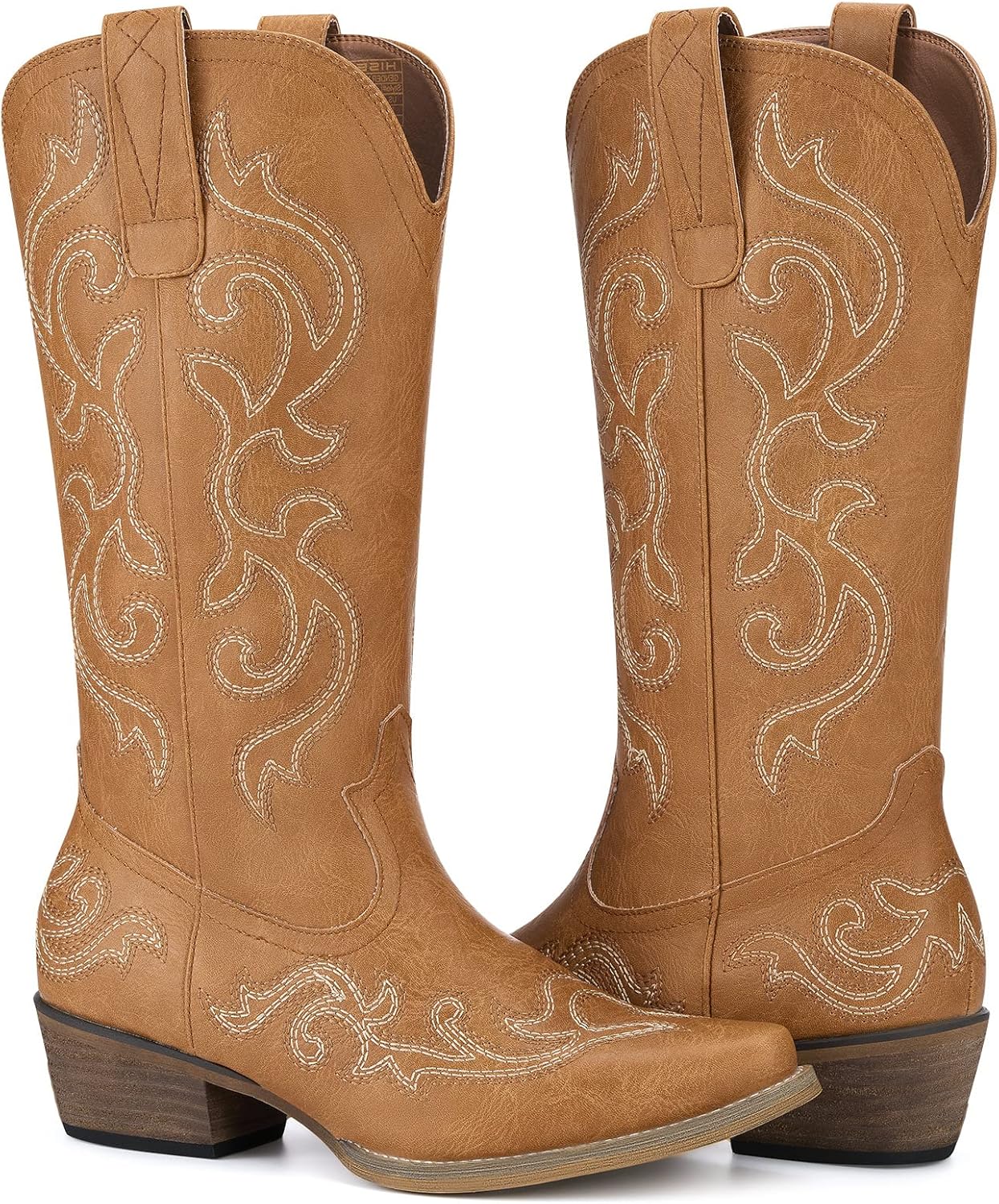 HISEA Rollda Cowboy Boots for Women Western Cowgirl Boots with Chunky Heel Ladie...