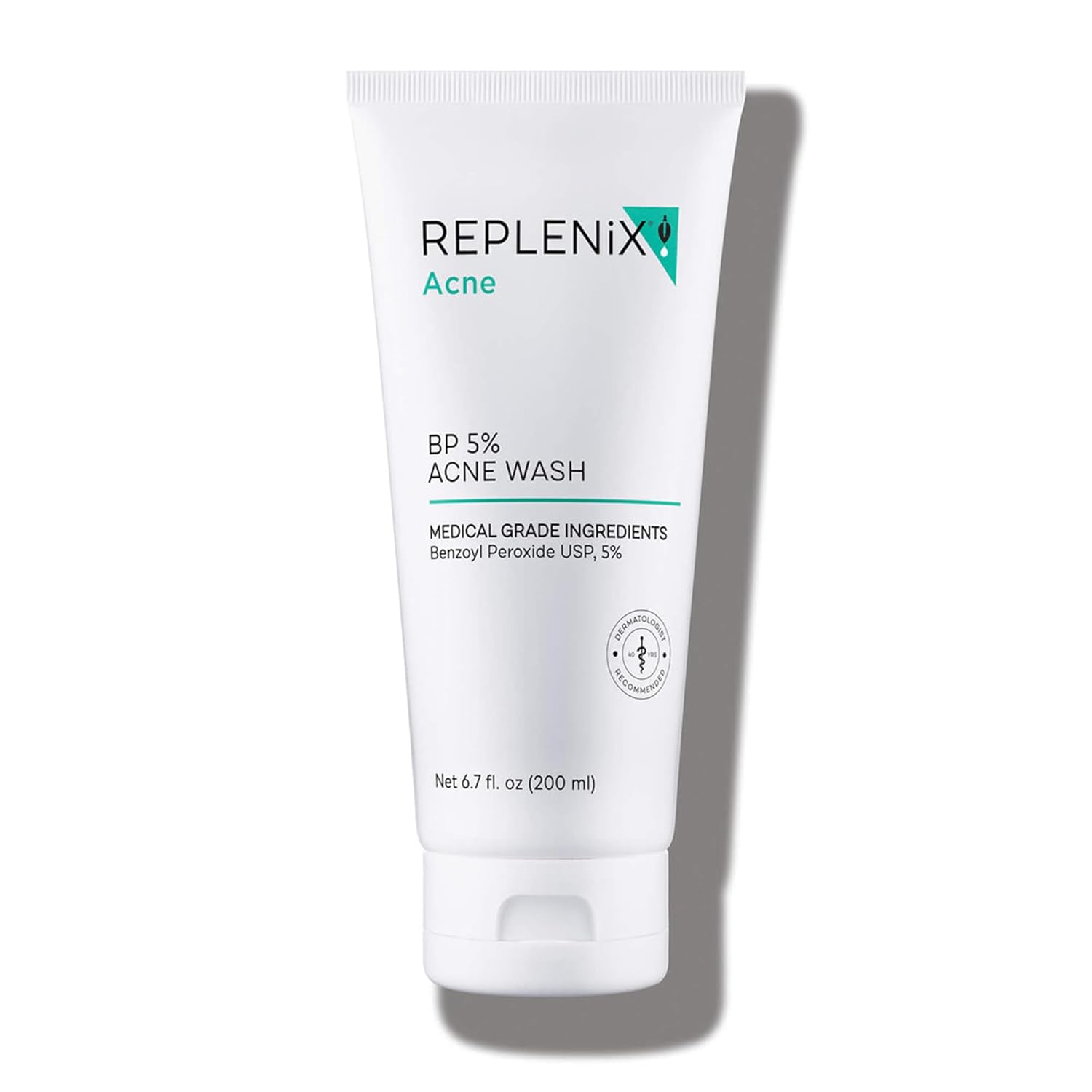 Replenix BP Acne Wash, Oil-Free Benzoyl Peroxide Face Cleanser with Medical-Grad...