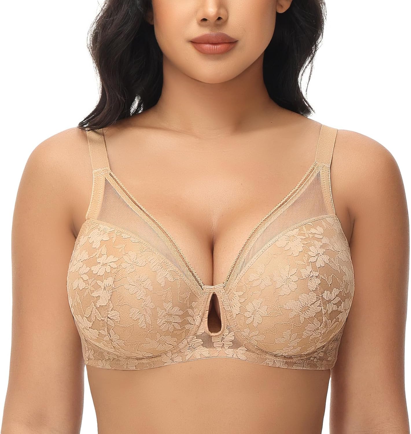FallSweet Push Up Lace Bras for Women Underwired Padded Add one Cup Sexy Bra 40C...
