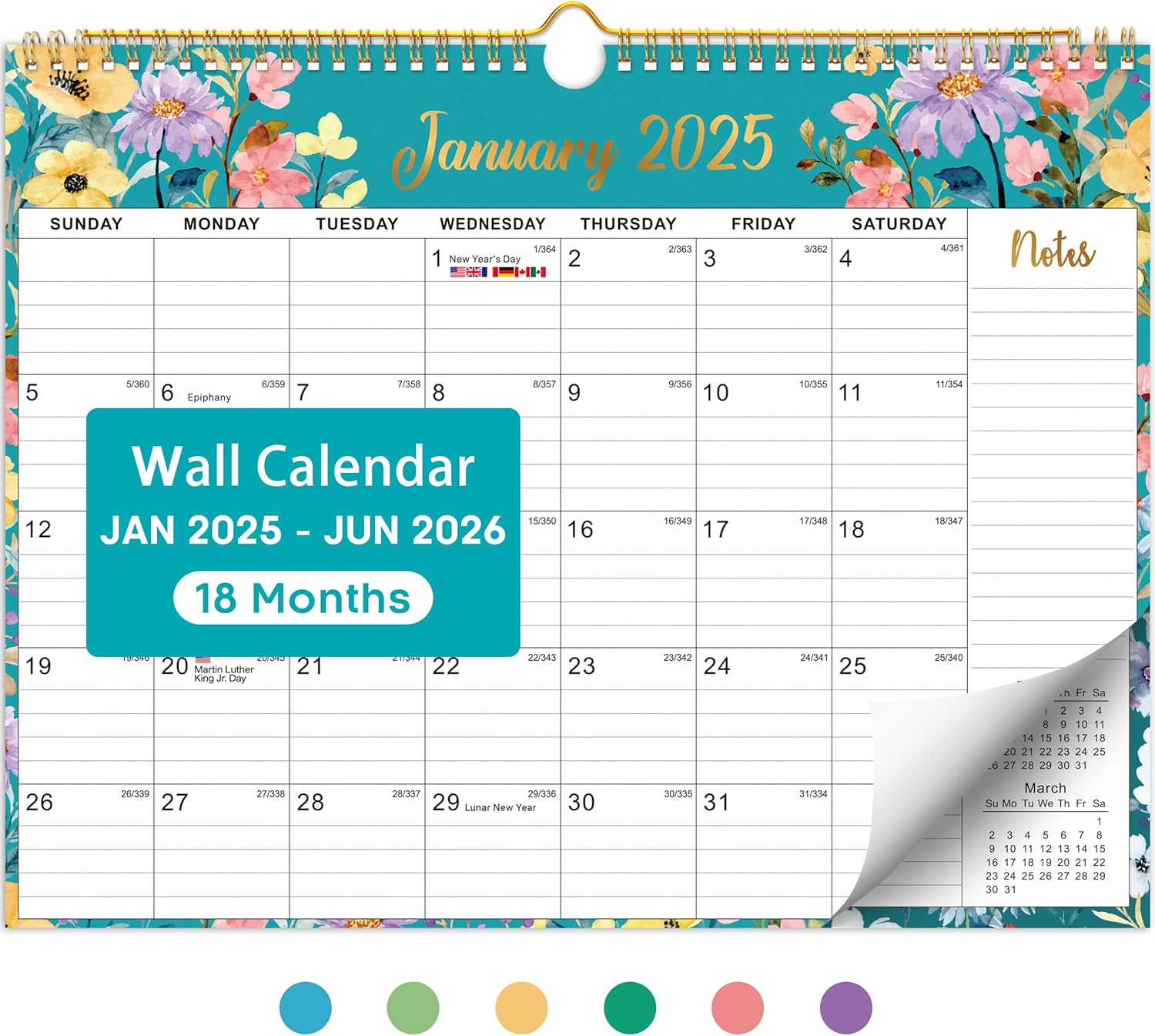 2025 Wall Calendar, Monthly Wall Calendar from January 2025 to June 2026, 11.5"...