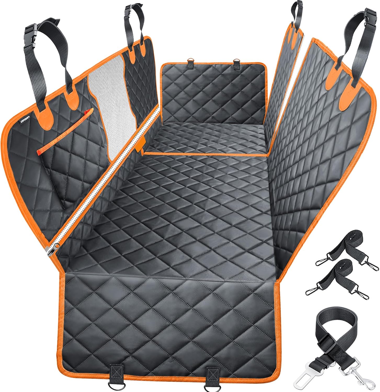 URPOWER 6 in 1 Convertible Dog Car Seat Cover for Back Seat 60/40 Split Dog Seat...