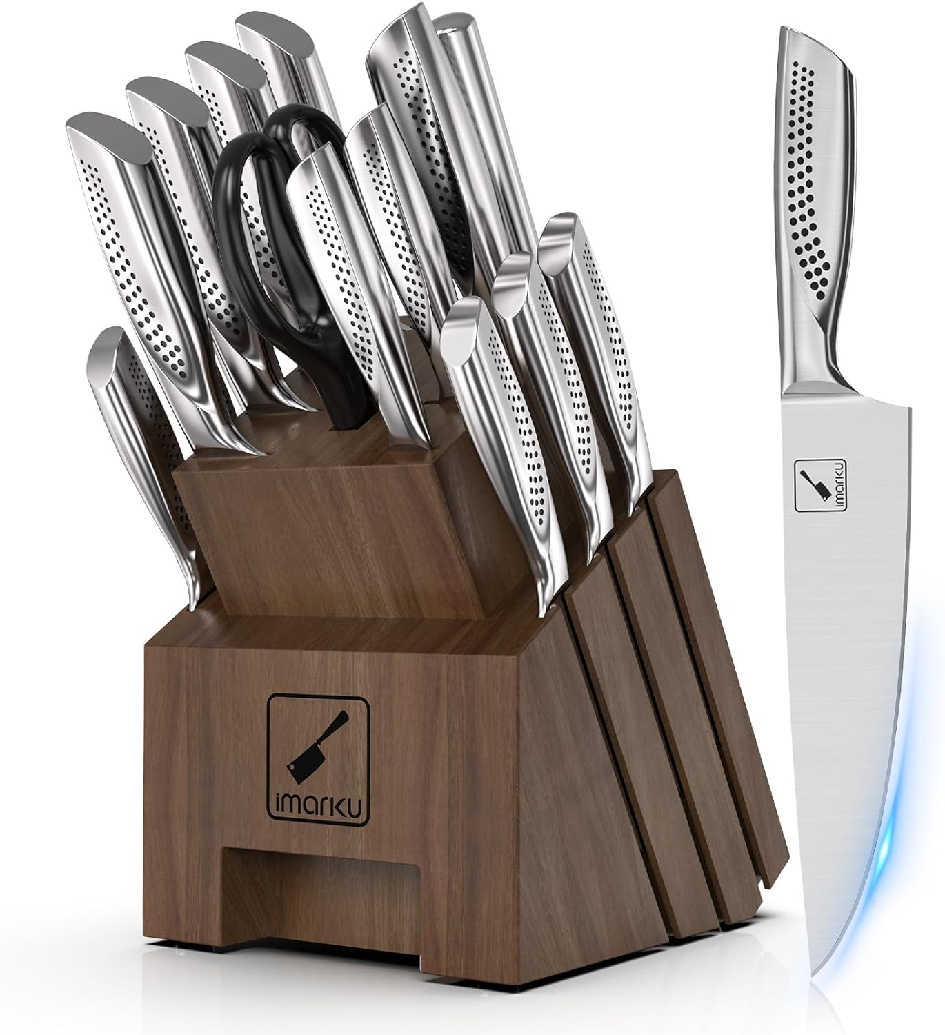 imarku Knife Set, 16PCS High Carbon Stainless Steel Kitchen Knife Set with Block...