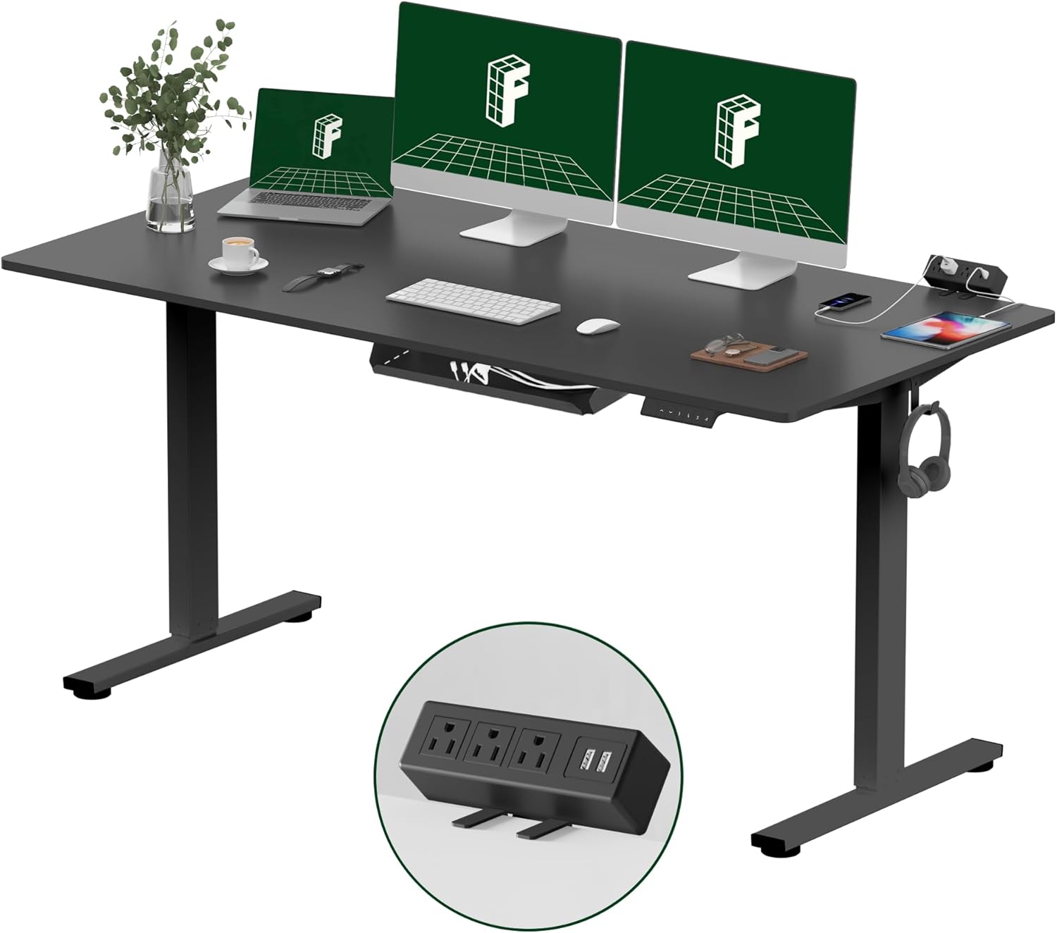 FLEXISPOT EN2Whole-Piece Standing Desk with Clamp...