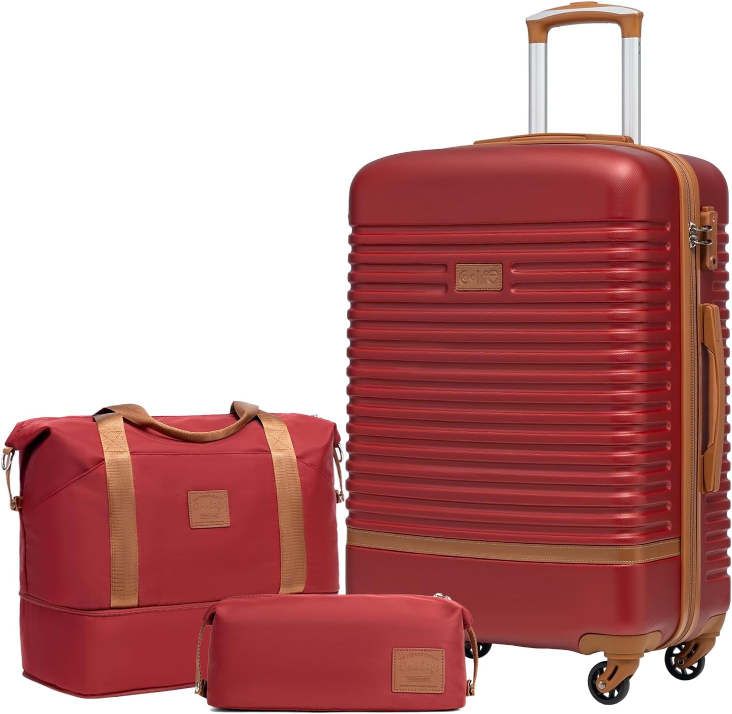 COOLIFE Suitcase Trolley Carry On Hand Cabin Luggage Hard Shell Travel Bag Light...