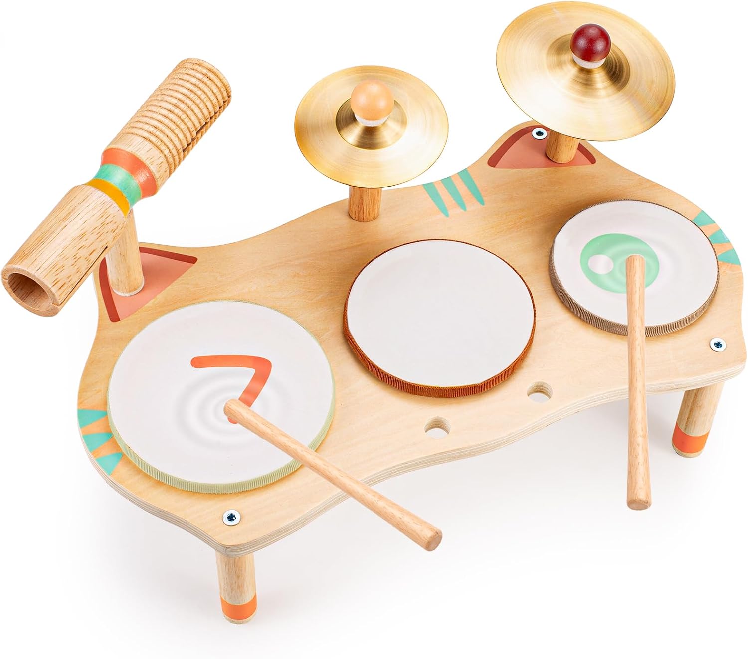 OATHX Kids Drum Set for Toddlers 1-3, All-in-One Montessori Musical Instruments...
