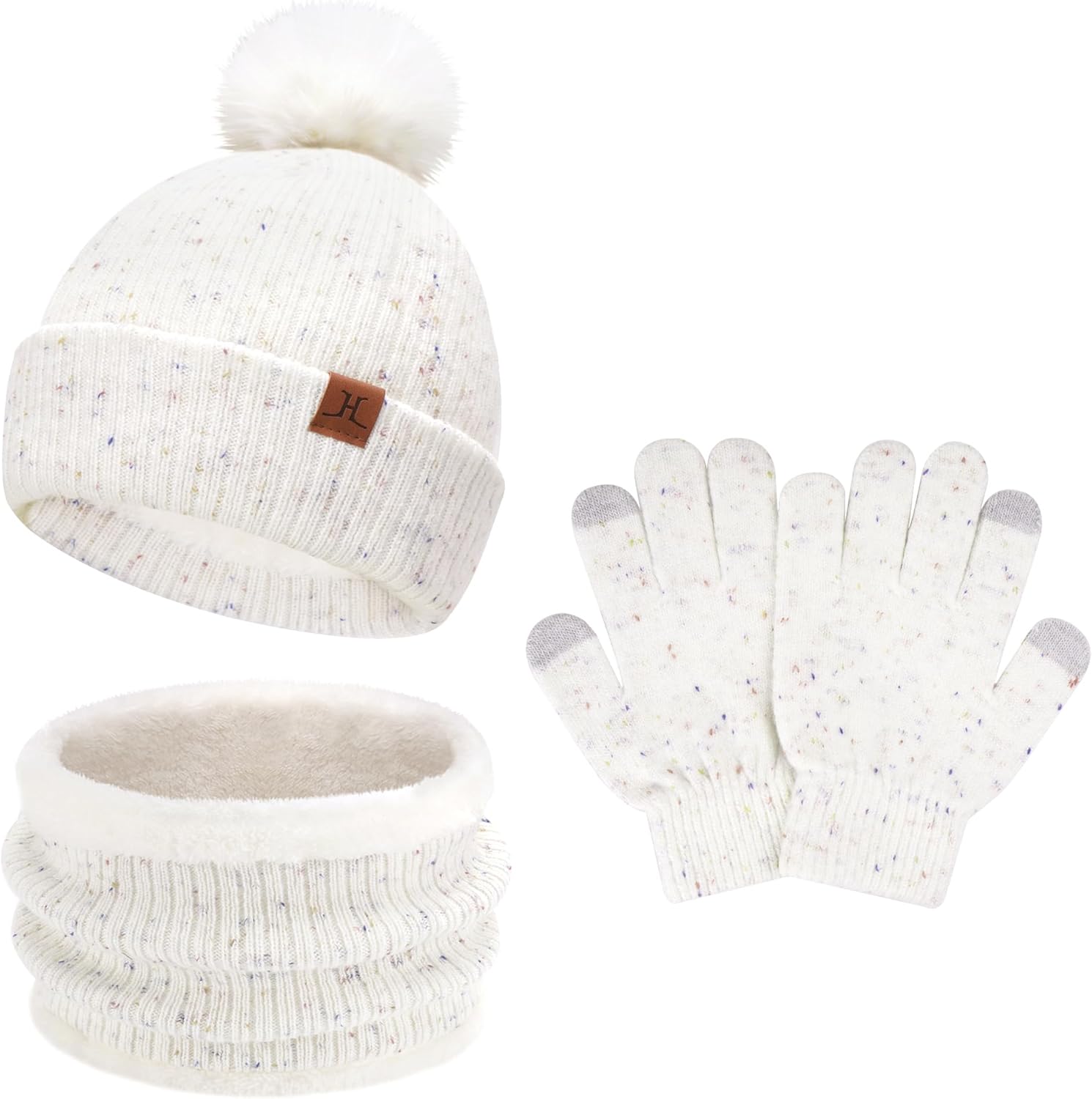 Toddler Kids Winter Hats Gloves Scarfs Beanie Mittens Neck Warmer for 0 6 12 Mon...
