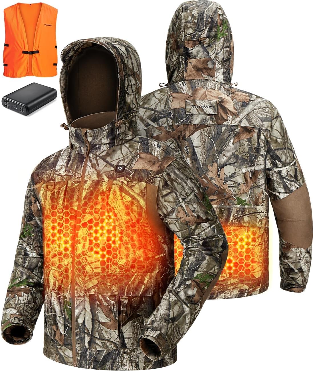 TIDEWE Heated Jacket for Men with Battery Pack, Zi...