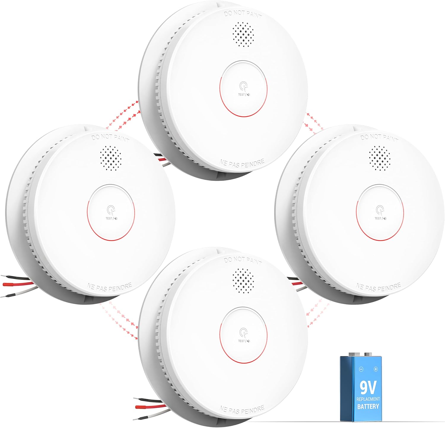 SITERWELL Smoke Detector, Hardwired Interconnected Smoke Detector, Photoelectric...