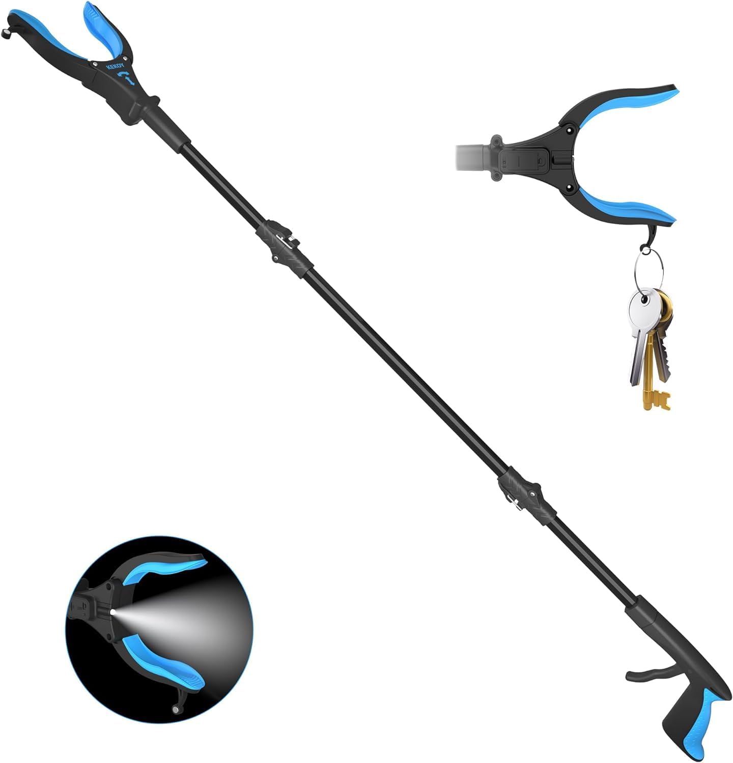 Kekoy 44'' Grabber Reacher Tool with Light, Extra Long Litter Pickers for Adults...