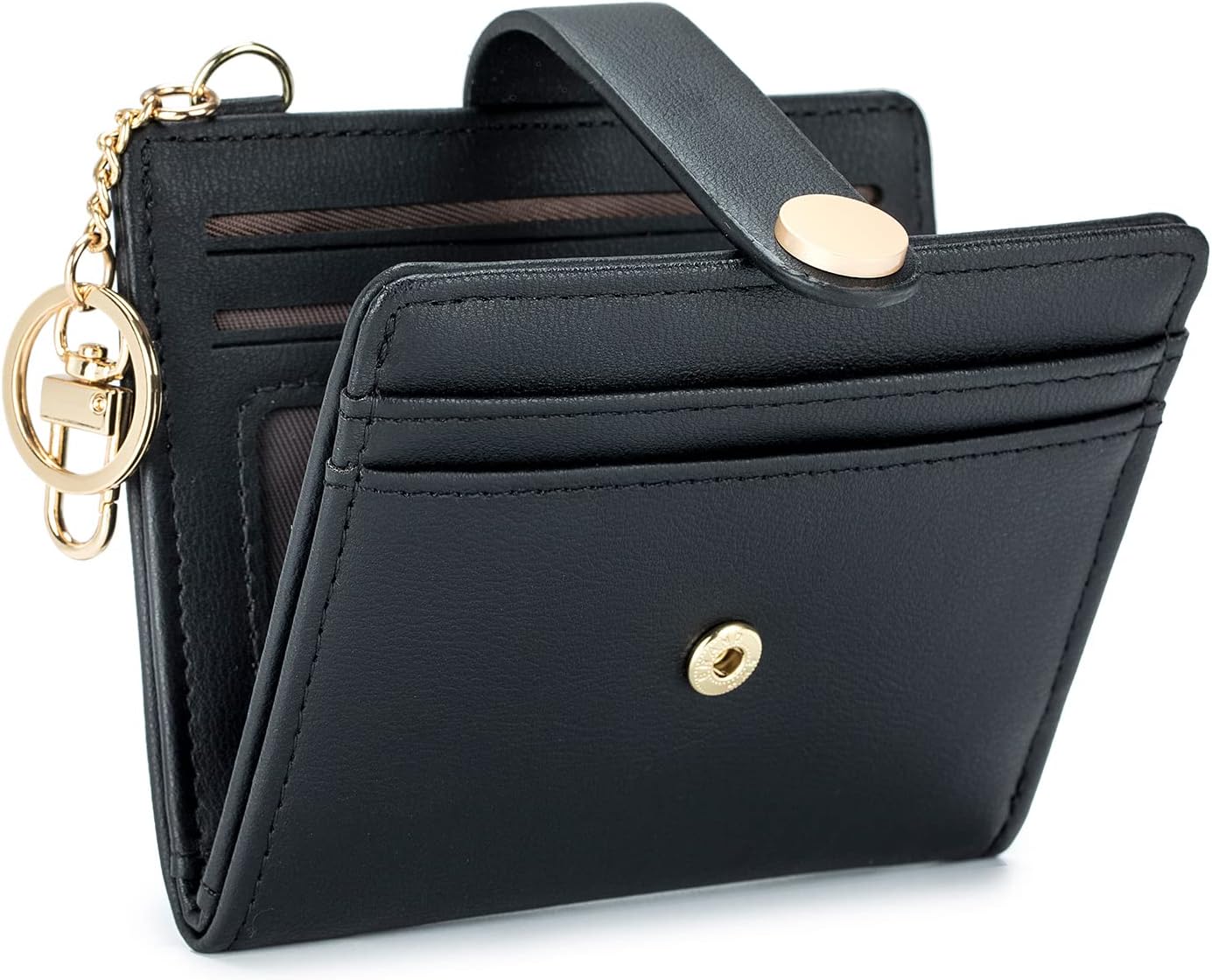 POIUGOYA Slim Wallet for Women,RFID Blocking Bifold Credit Card Holder with Zipp...