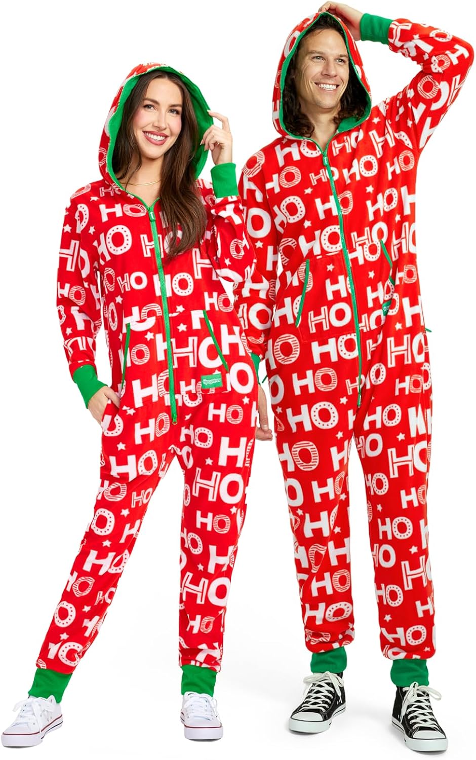 Tipsy Elves Unisex Adult Christmas Onesies Matching Holiday Jumpsuits with Conve...