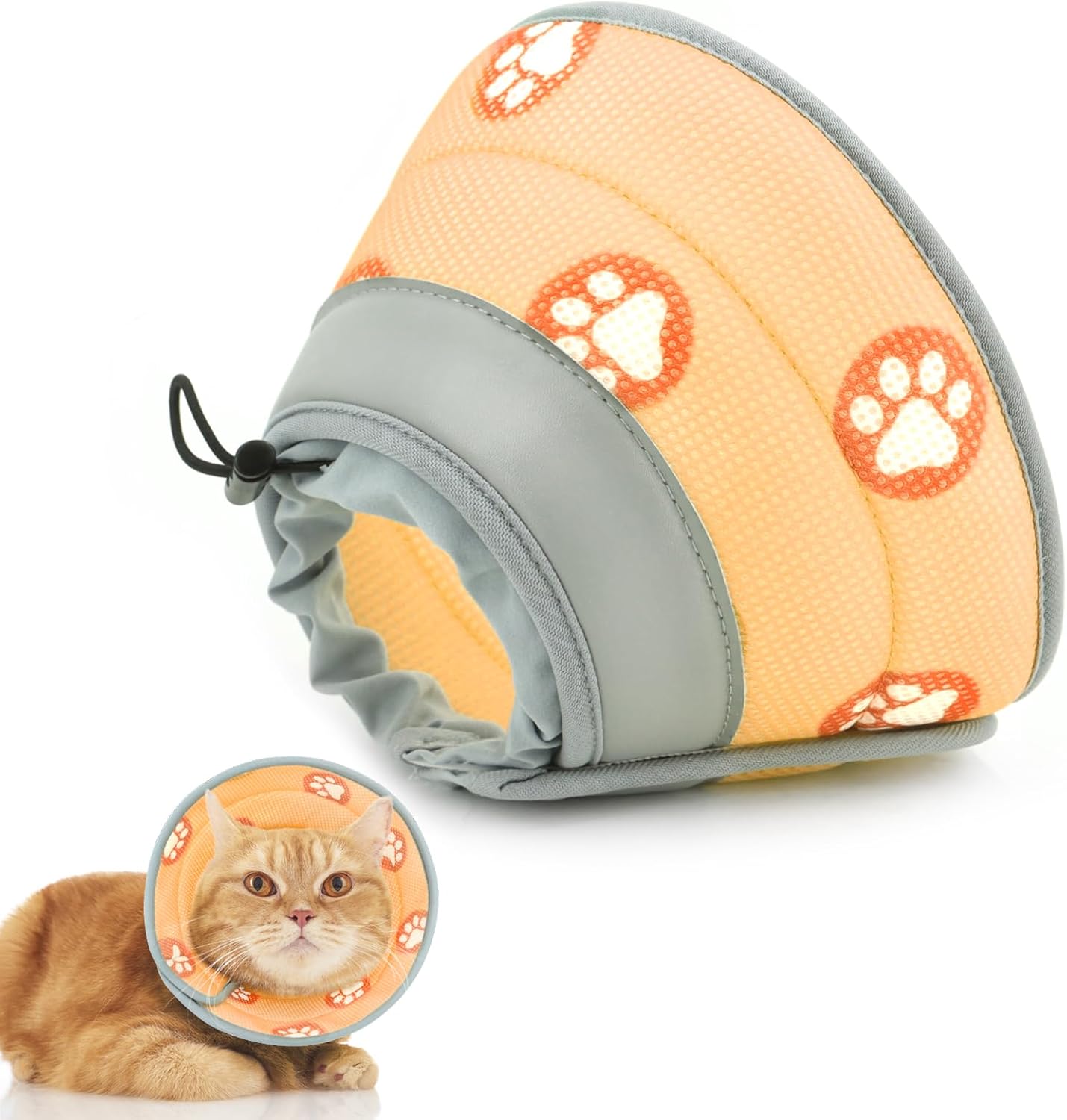 Supet Cat Cone Collar Soft to Stop Licking After Surgery, Adjustable Soft Cat Re...