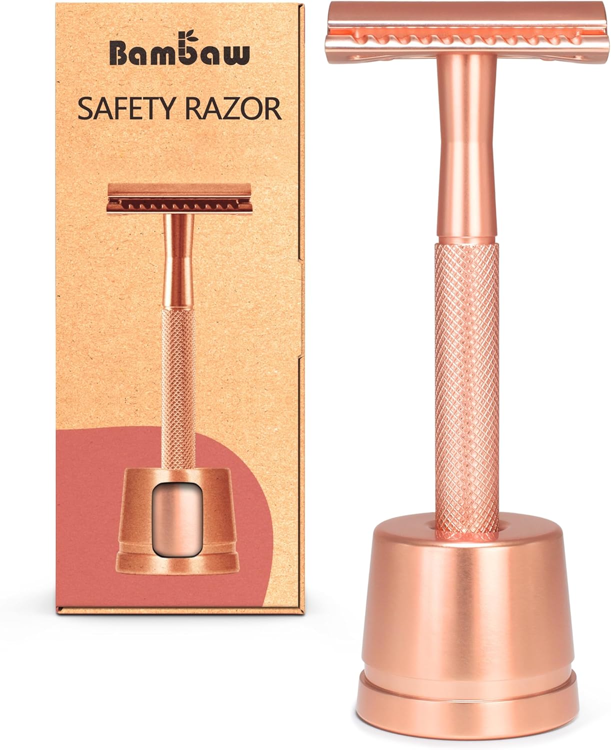 Metal Razor for Women with Safety Razor Stand | Rose Gold Women Razor | Eco Razo...