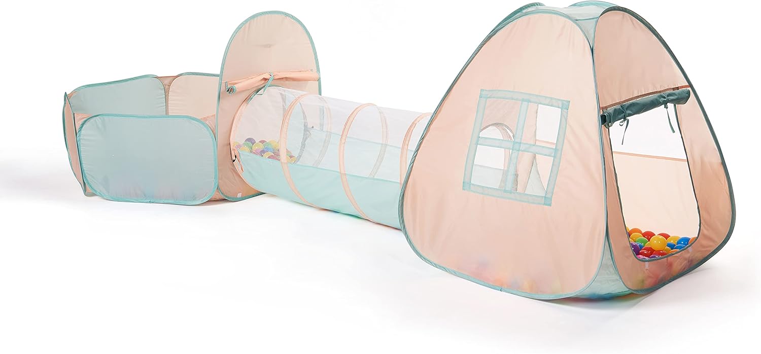 UTEX 3 in 1 Pop Up Kids Play Tent with Tunnel and Ball Pit for Kids, Boys, Girls...