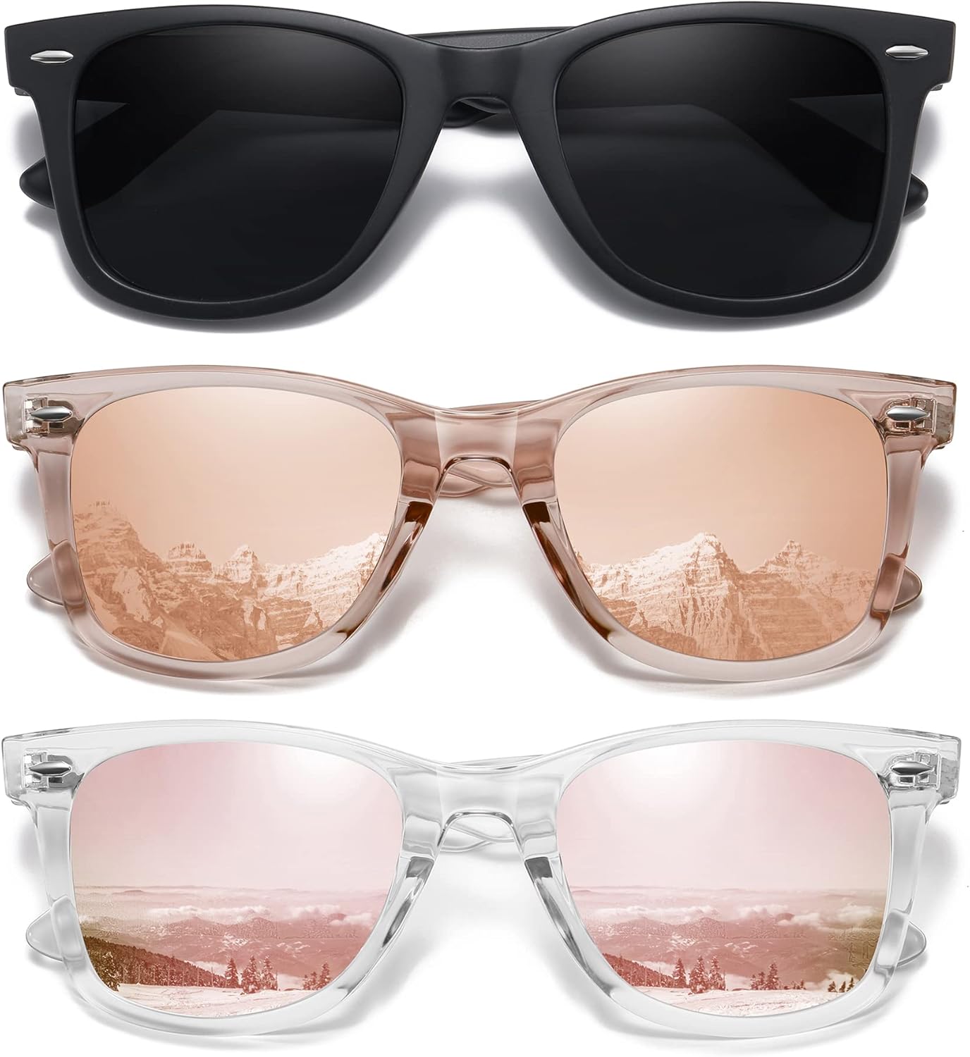 MEETSUN Retro Polarized Sunglasses for Women Men C...