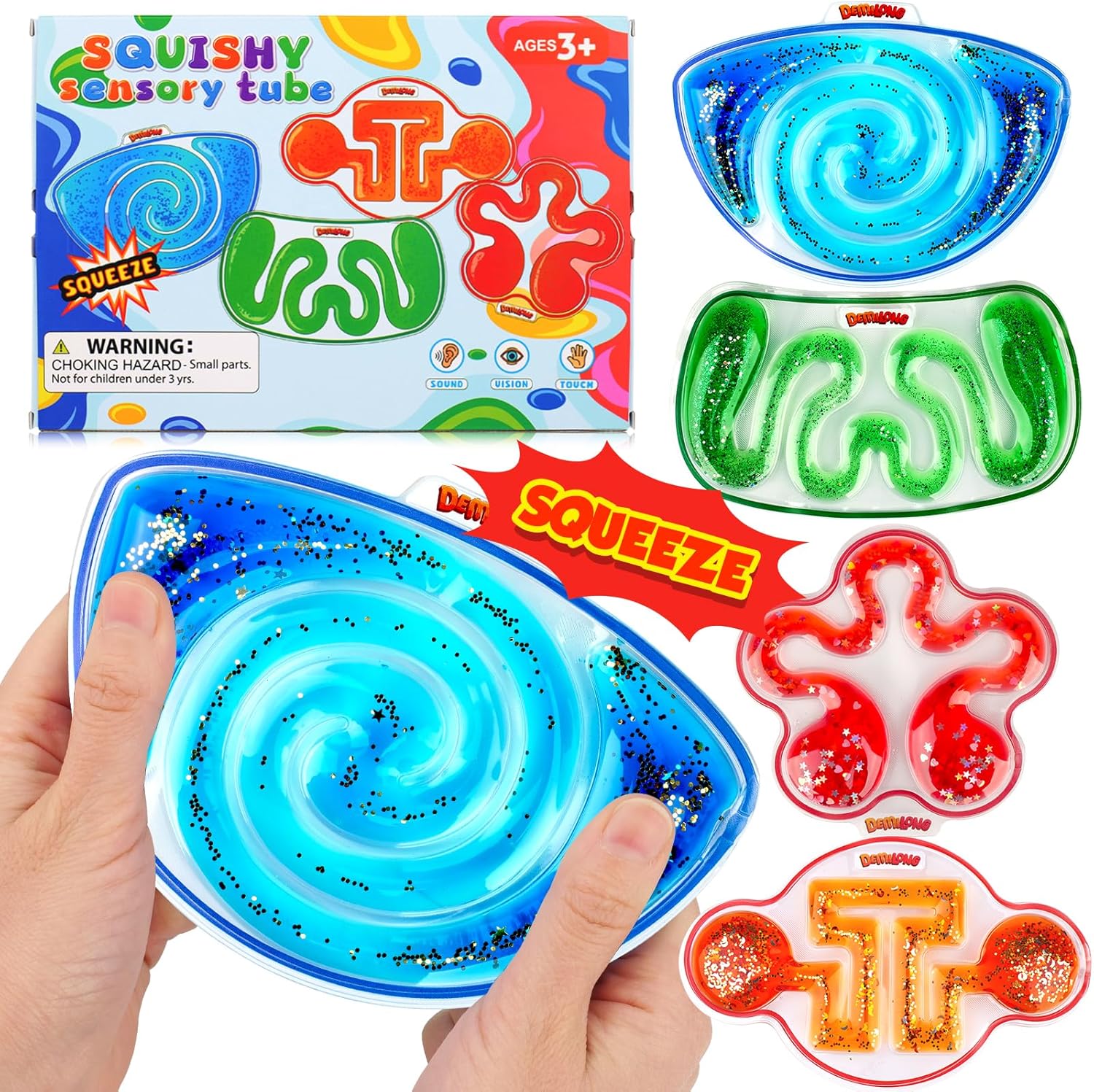 Squishy Sensory Toys for Kids - 4 Pack Fidget Toy...