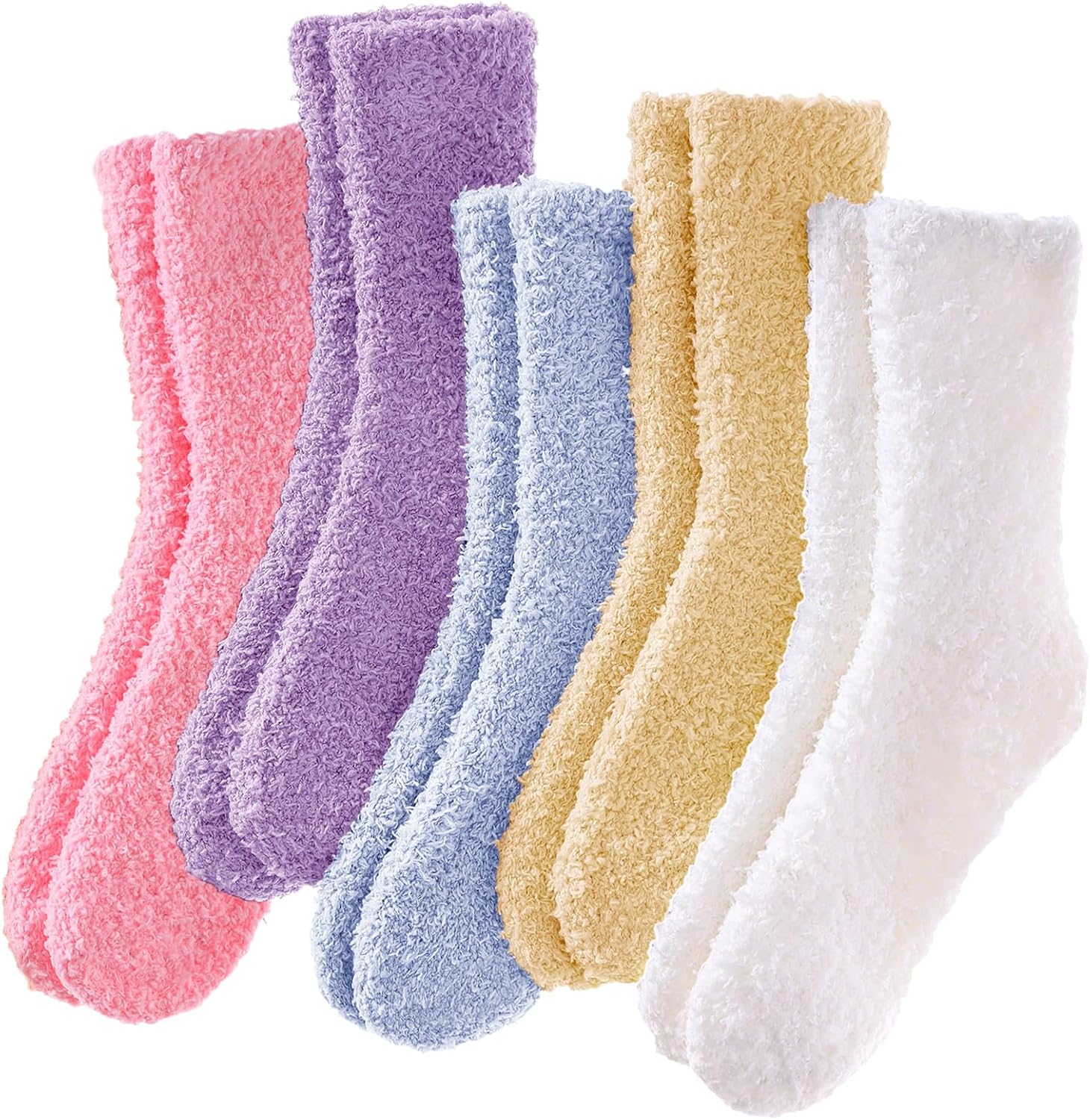 Josnown Fuzzy Socks for Women Cozy Soft Fluffy Slipper Socks Warm Winter Plush S...