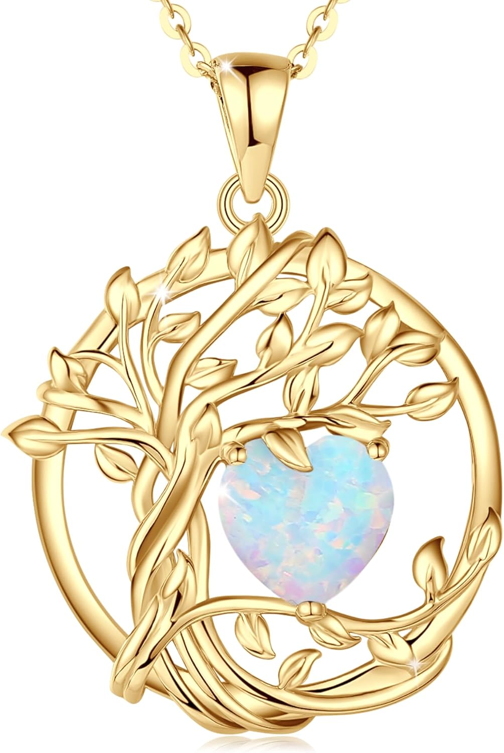 FANCIME Tree of life Birthstone Necklaces for Women Fine Jewelry Sterling Silver...