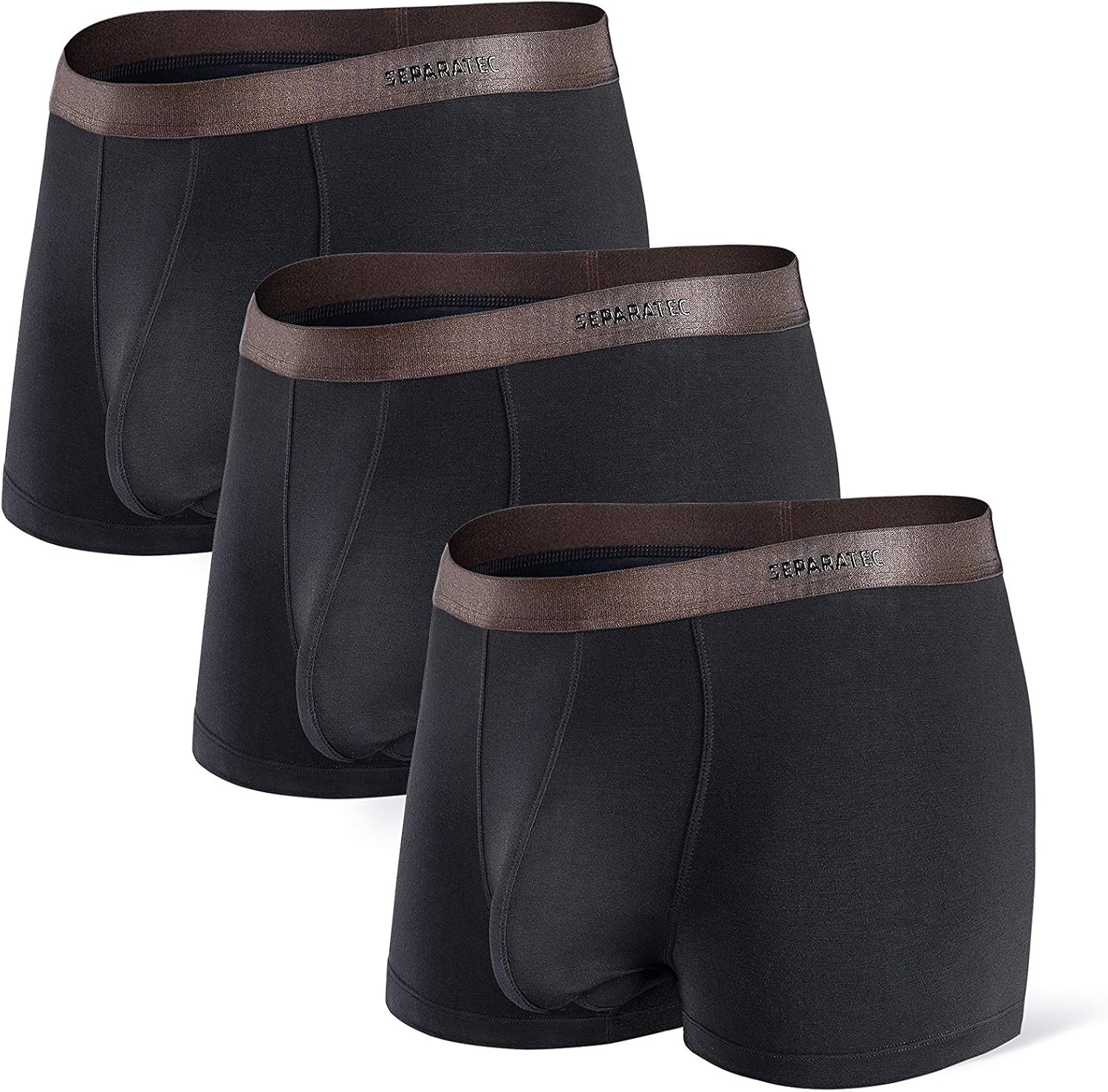 Separatec Men's Boxers Bamboo Underwear Trunks Breathable Soft Dual Pouch Fitted...