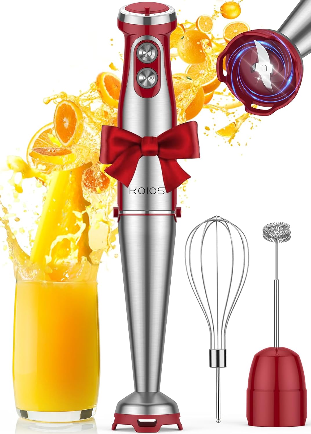 KOIOS Immersion Blender, 1000W Anti-scratch 3-in-1 Hand Blender, Upgraded 12 Spe...