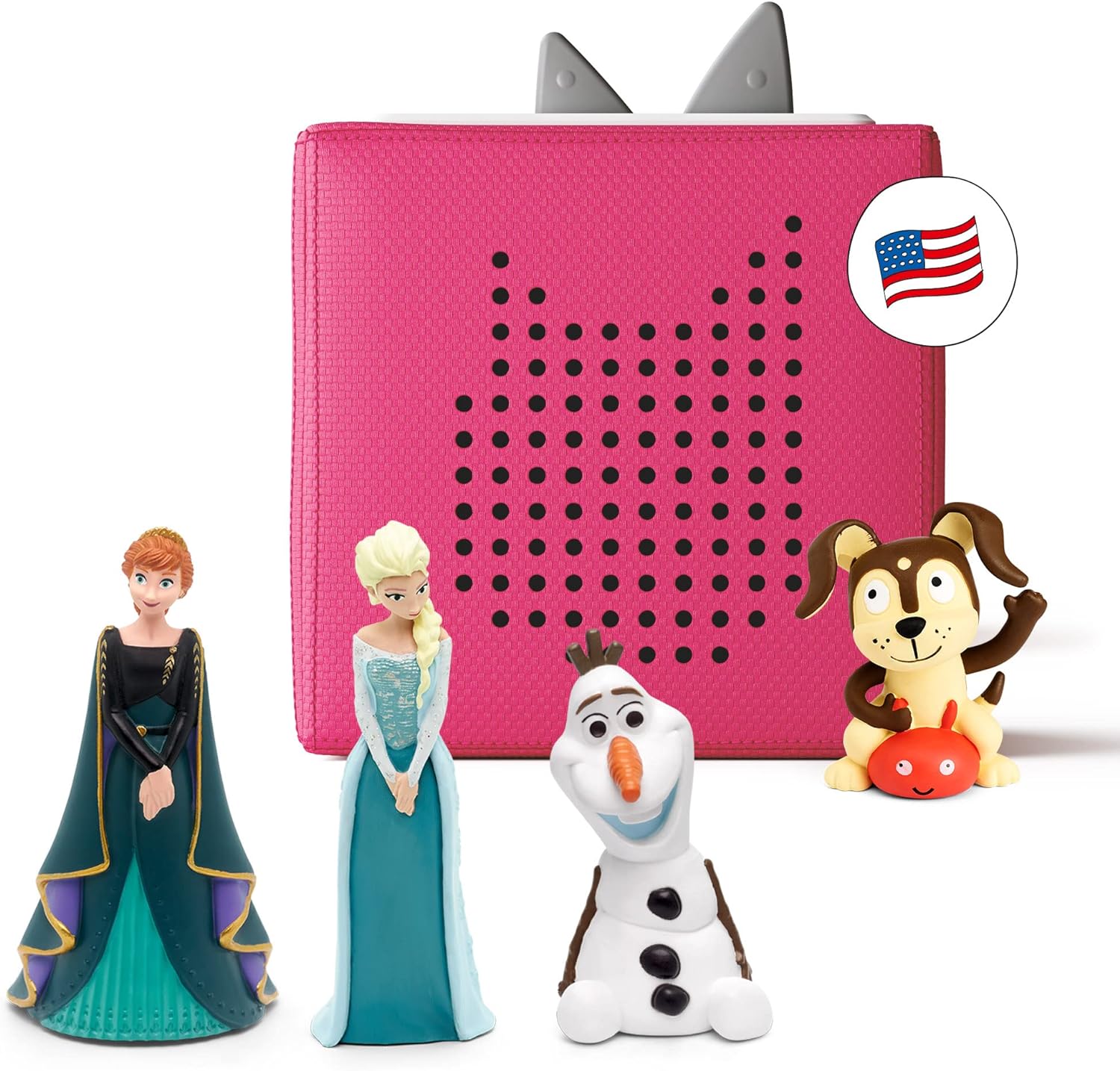 Toniebox Audio Player Starter Set with Elsa, Anna, Olaf, and Playtime Puppy - Li...