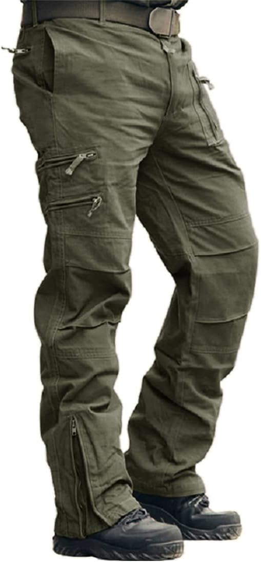 MAGCOMSEN Mens Cargo Work Trousers Cotton Pants Outdoor Camping Hiking Loose Fit...