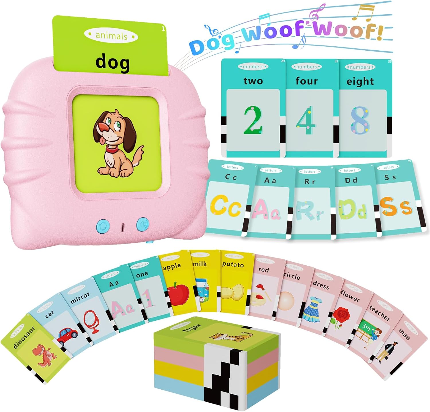 Toddler Toys Talking Flash Cards for 2 3 4 5 6 Year Old Boys and Girls, Autism S...